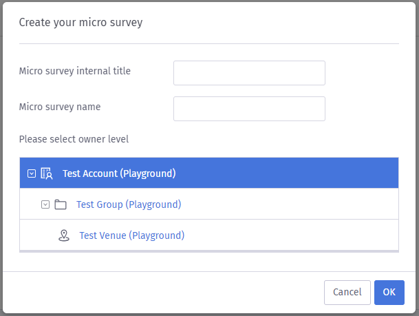 Micro survey internal title field