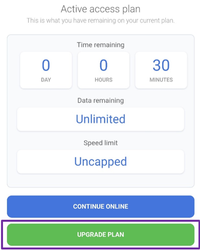 Upgrade from free to paid plan